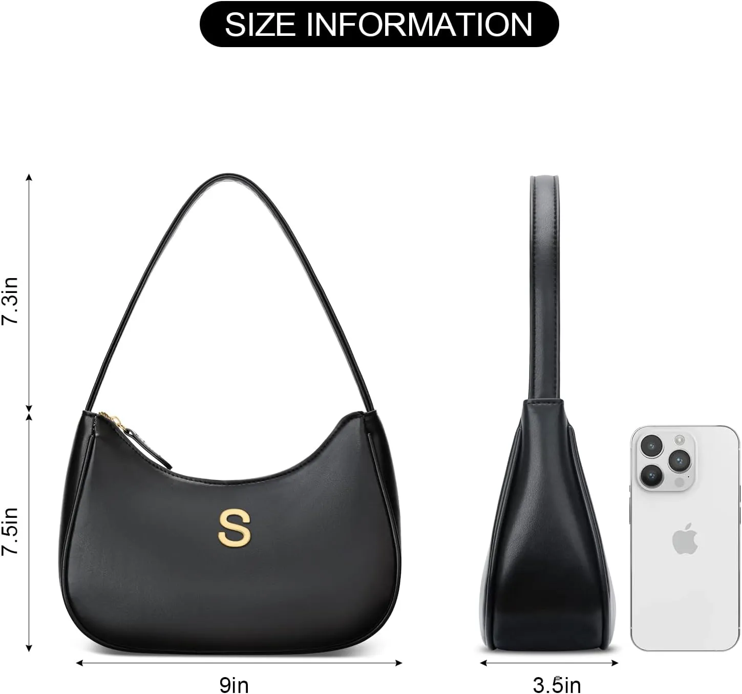 Gift for Women Shoulder Bag Clutch Tote HandBags Purses for Women with Gold Initials