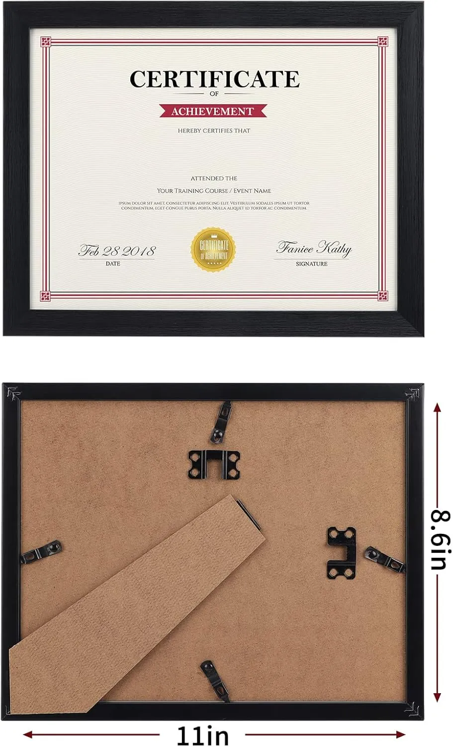 Giftgarden Black 8.5x11 Picture Frame Set of 12, Multi 8.5 x 11 Frames Bulk for Award Certificate Document Diploma, Wall or Tabletop Display
