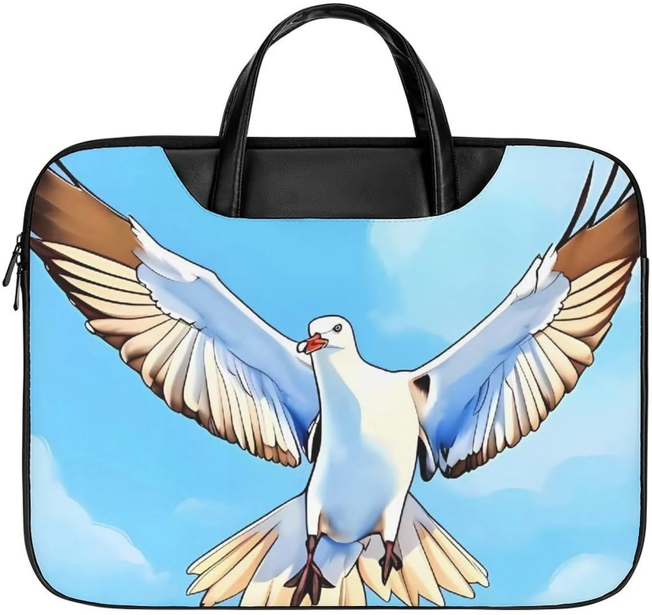 Giraffe Laptop Bag for Women Handheld Leather Computer Bag Laptop Messenger Bag Briefcase