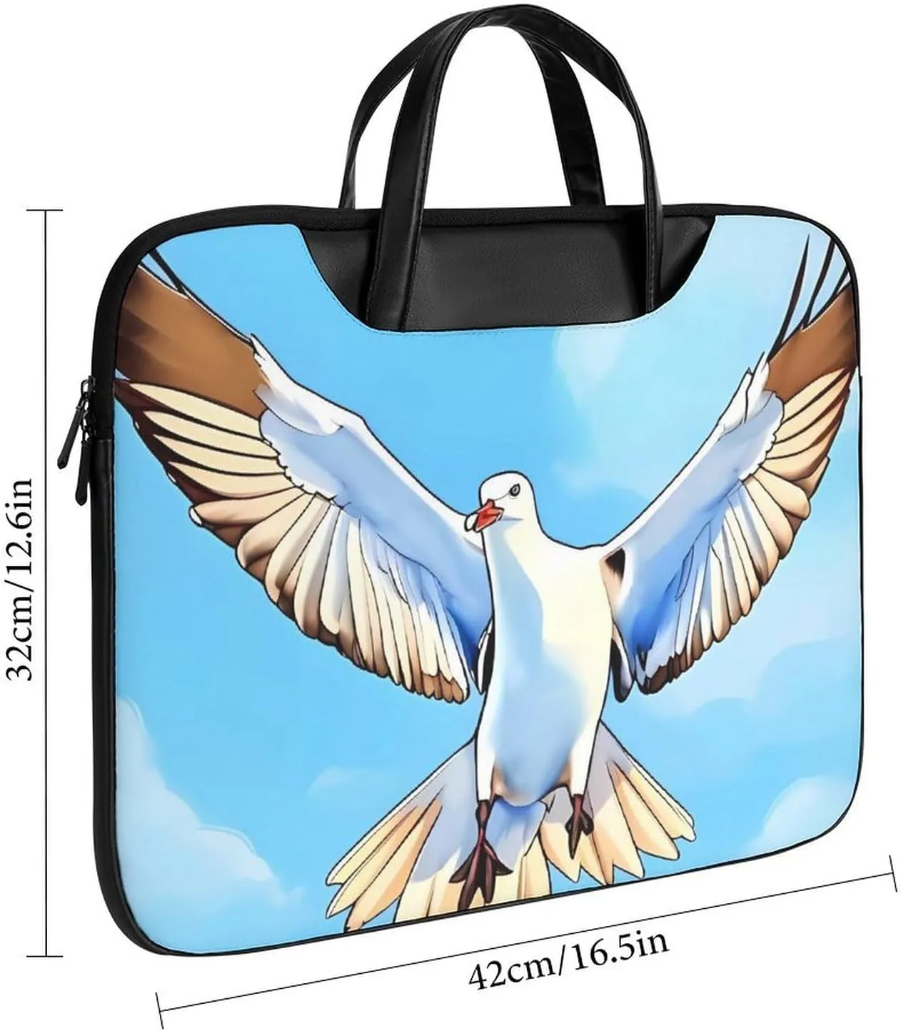 Giraffe Laptop Bag for Women Handheld Leather Computer Bag Laptop Messenger Bag Briefcase