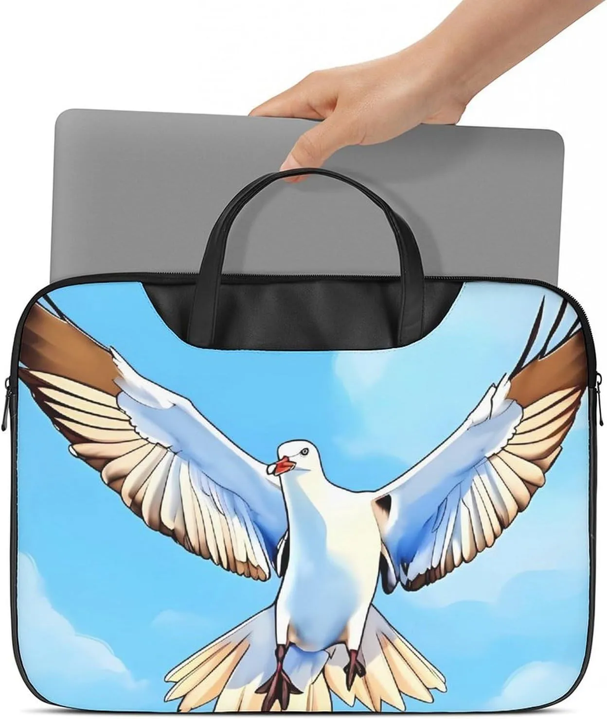 Giraffe Laptop Bag for Women Handheld Leather Computer Bag Laptop Messenger Bag Briefcase