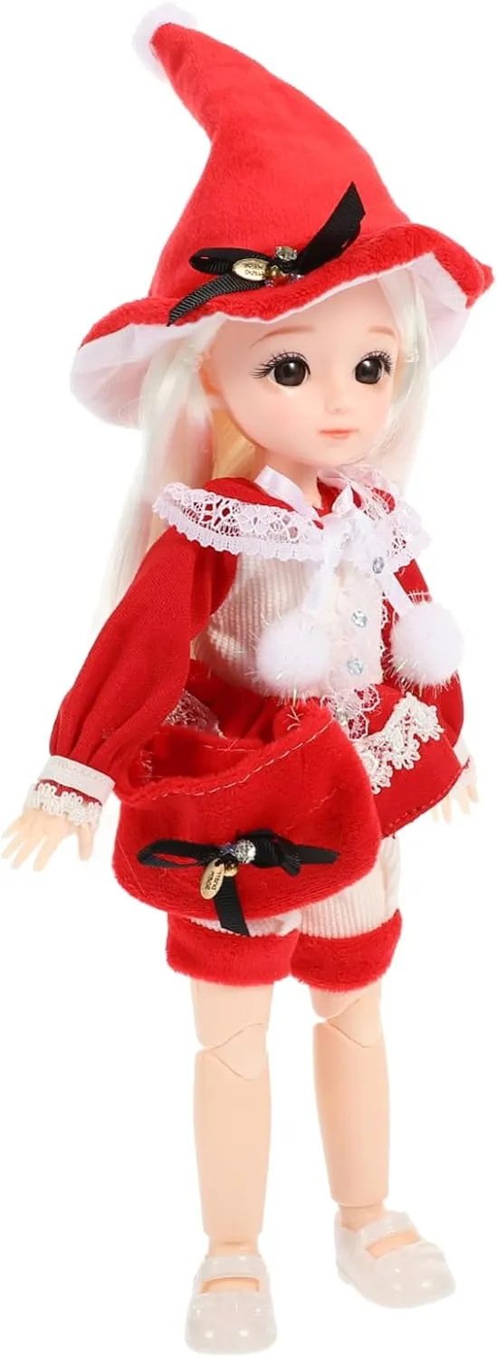 Girl Doll with Clothes Shoes Hat Shoulder Bag Movable Joints for Posing for Imaginative Play Exploration