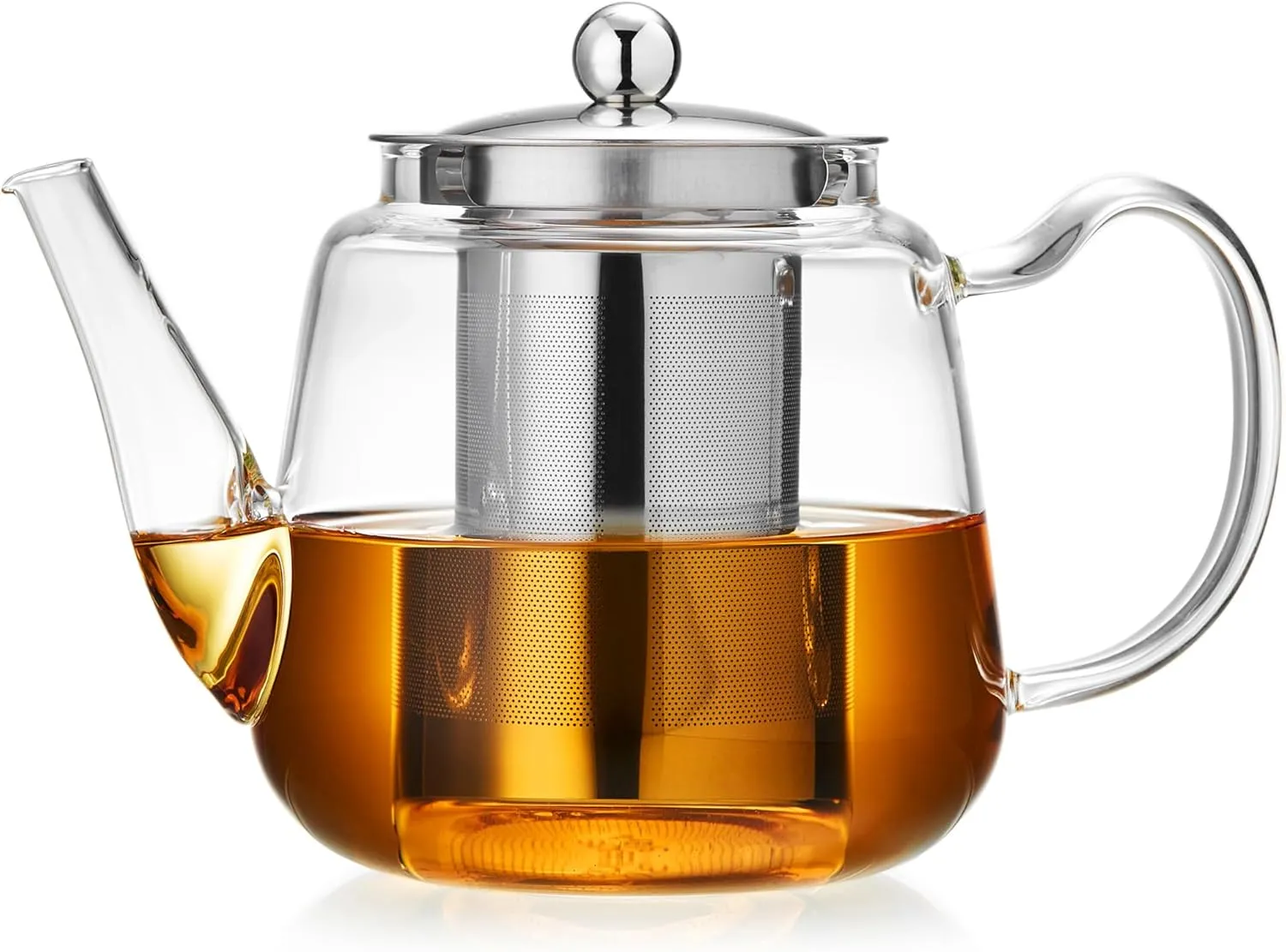 Glass Tea Pot with Infuser, Heat Resistance Borosilicate Glass Tea Kettle for Stovetop Safe, 30 FL OZ