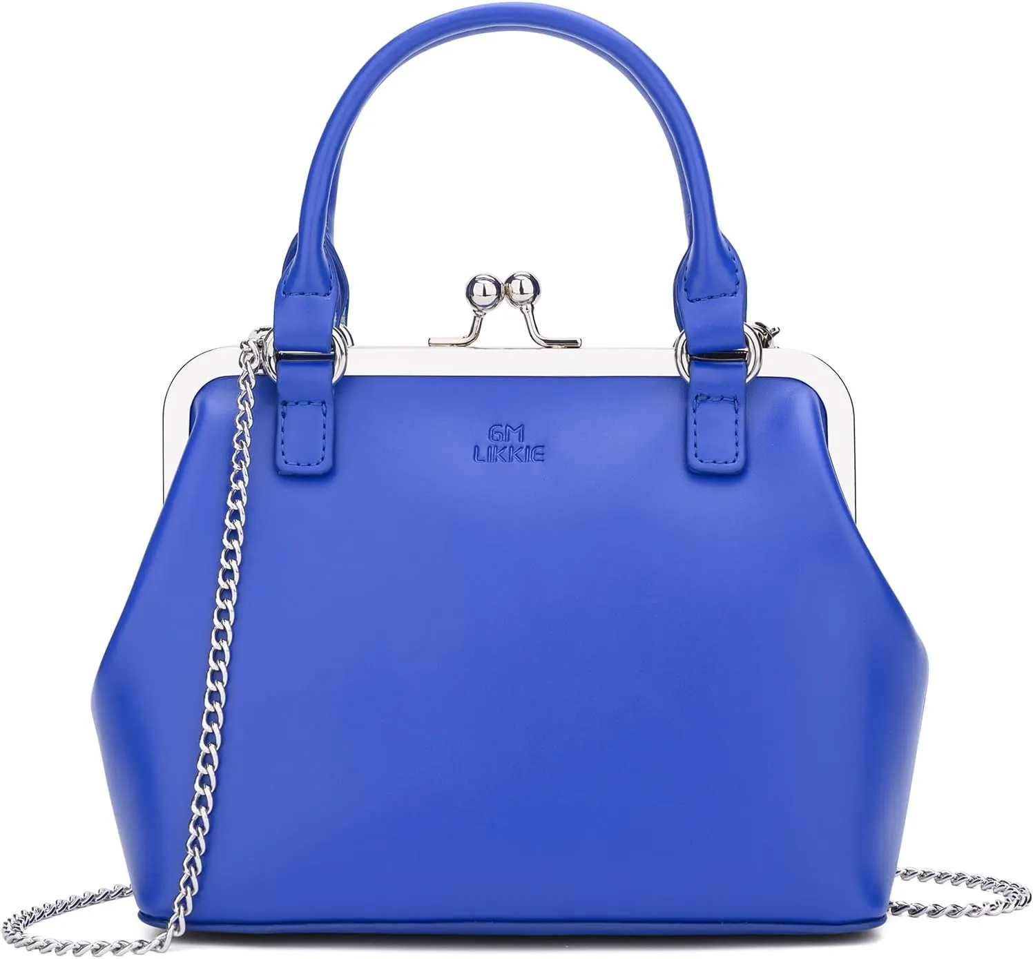 GM LIKKIE Kiss Lock Purses and Handbags, Vintage PU Leather Clutch Purses for Women, Top Handle Evening Handbag