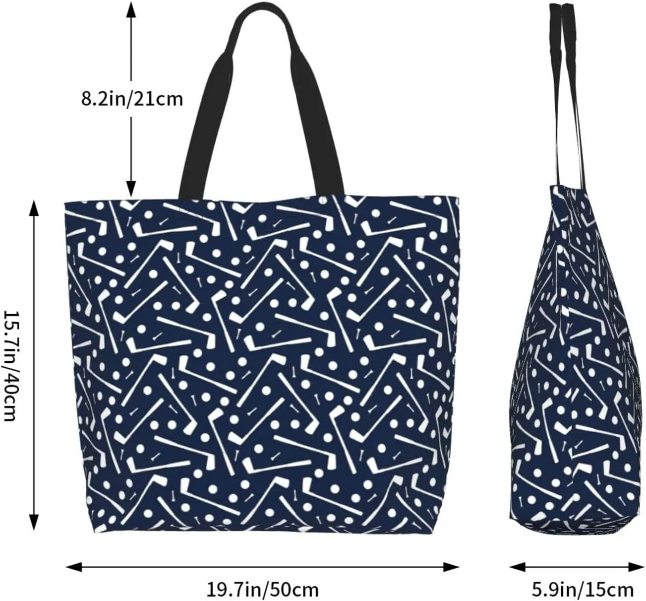 Golf Sports Ball Cute Tote Bag Beach Bag Large Capacity Grocery Bag Reusable Shopping bags for Women