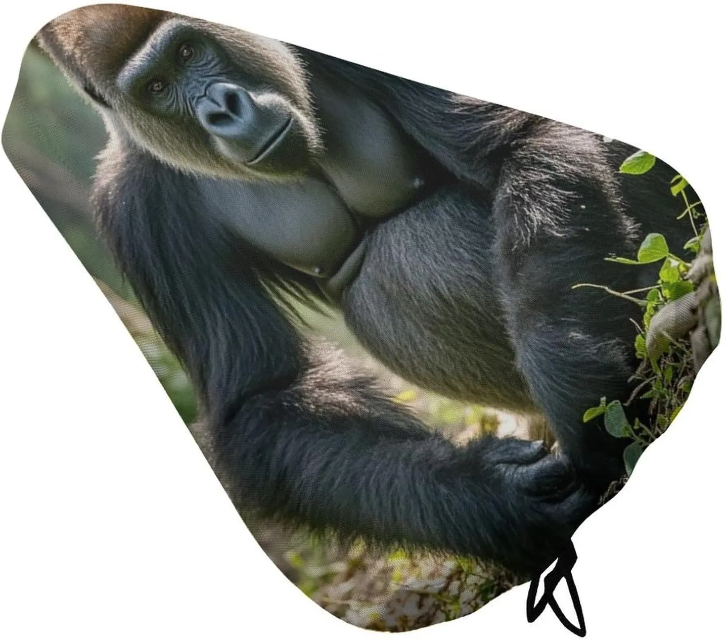 Gorilla on The Ground Bike Seat Cover Water-Repellent Exercise Bike Seat Cushion Bicycle Saddle Cover with Drawstring Rain Snow Dust Covers for City Mountain Road Biking