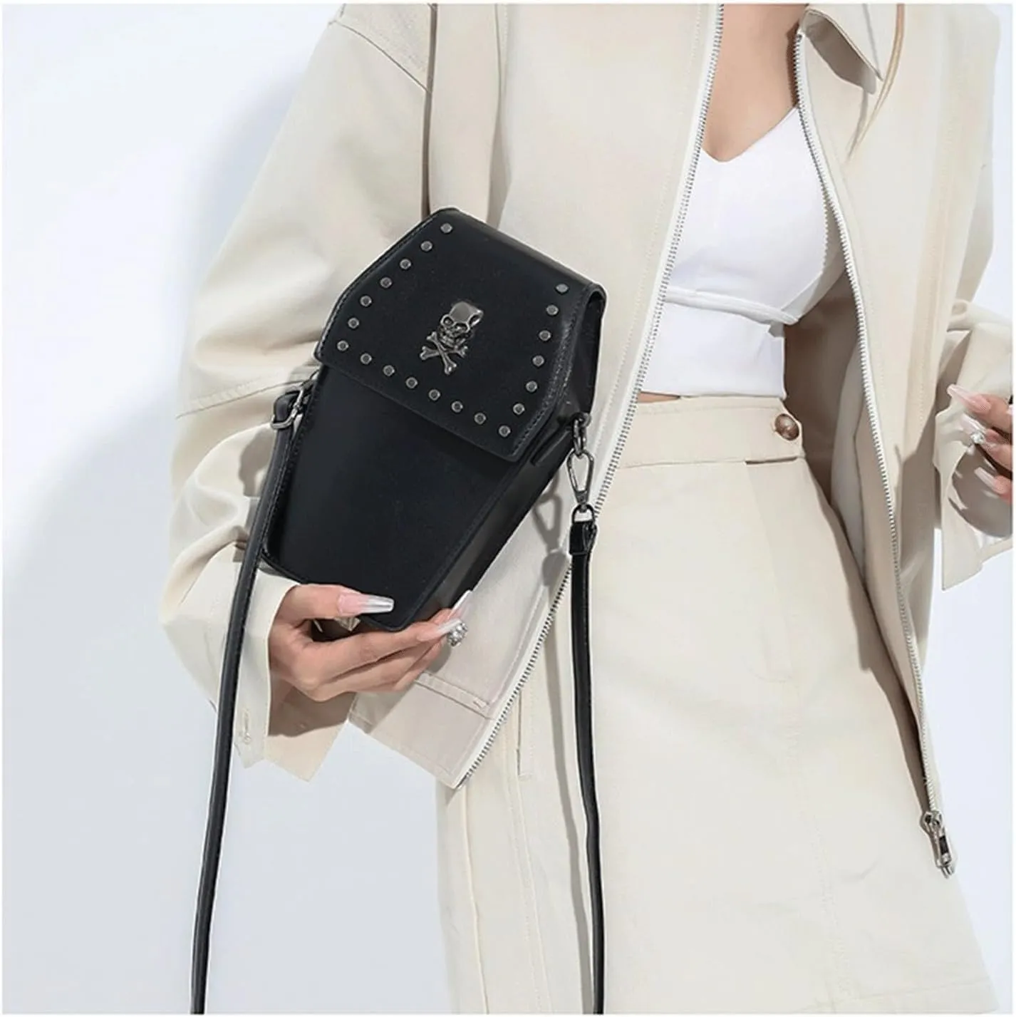 Goth Purse Coffin Halloween Purses Clutch Shoulder Bag Small Crossbody Bag Spooky Horror Cute Wallet