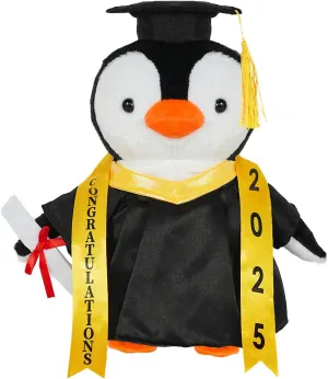Graduation Stuffed Animal, 2025 Penguin Stuffed Animal 11 Inch with Hat Tassel Diploma, Graduation Gift Decorations Party Congratulatory for Girls Boys Friends (Penguin)