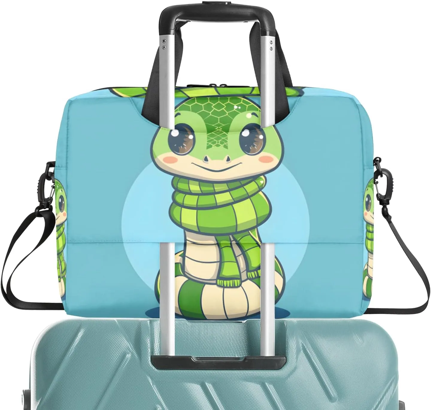 Green Snake Laptop Sleeve Case 14 15 15.6 inch, Green Snake Laptop Briefcase Shoulder Bag Waterproof Travel Computer Cover Carrying Bags