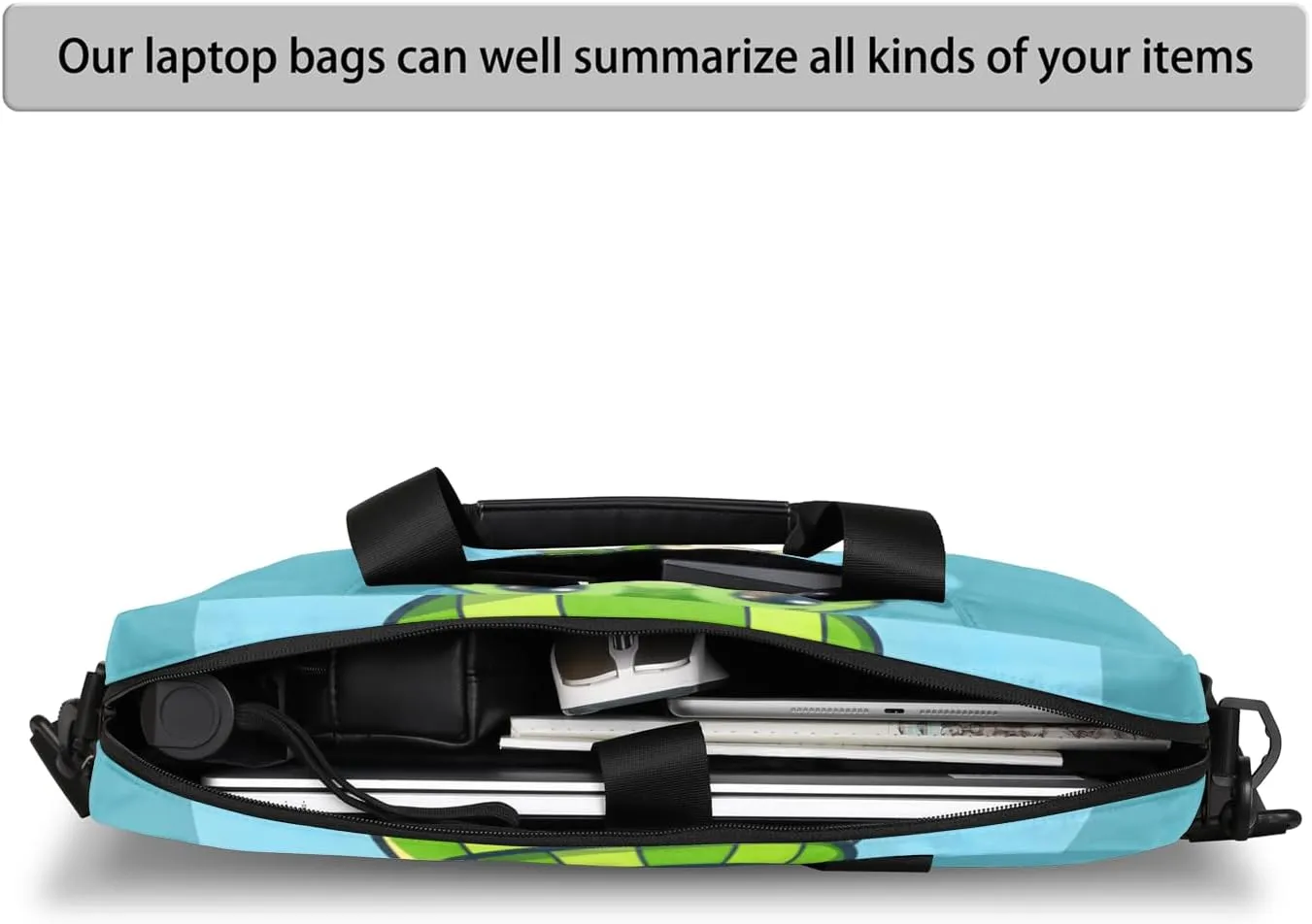 Green Snake Laptop Sleeve Case 14 15 15.6 inch, Green Snake Laptop Briefcase Shoulder Bag Waterproof Travel Computer Cover Carrying Bags