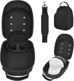 GWCASE Hat Travel Case with Built-in Sunglasses Compartment. Hat Organizer for 8  Baseball Caps with Multi-Carry Options, Adjustable Straps, Leather Handle (Bag Only)