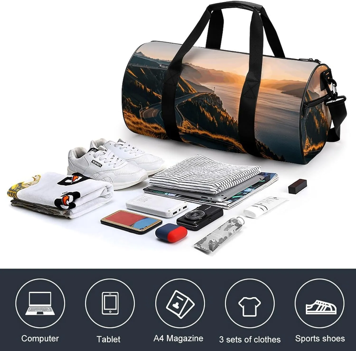 Gym Bags Small Shining Overlook Duffel Bag Overnight Bag with Shoe Compartment Carryon Bag for Men Women