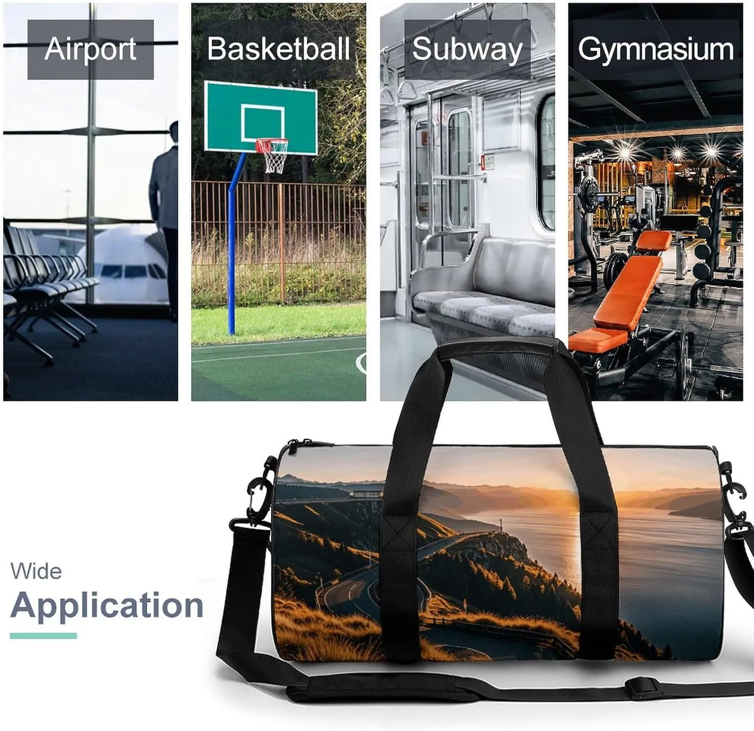 Gym Bags Small Shining Overlook Duffel Bag Overnight Bag with Shoe Compartment Carryon Bag for Men Women
