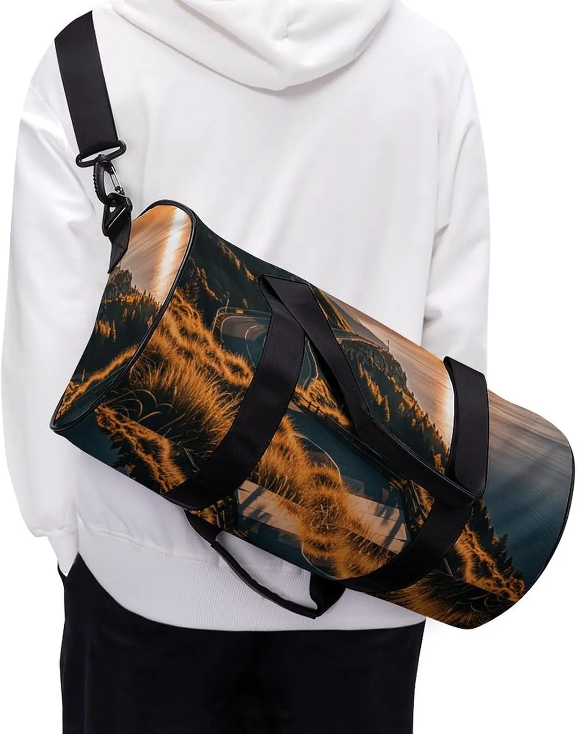 Gym Bags Small Shining Overlook Duffel Bag Overnight Bag with Shoe Compartment Carryon Bag for Men Women