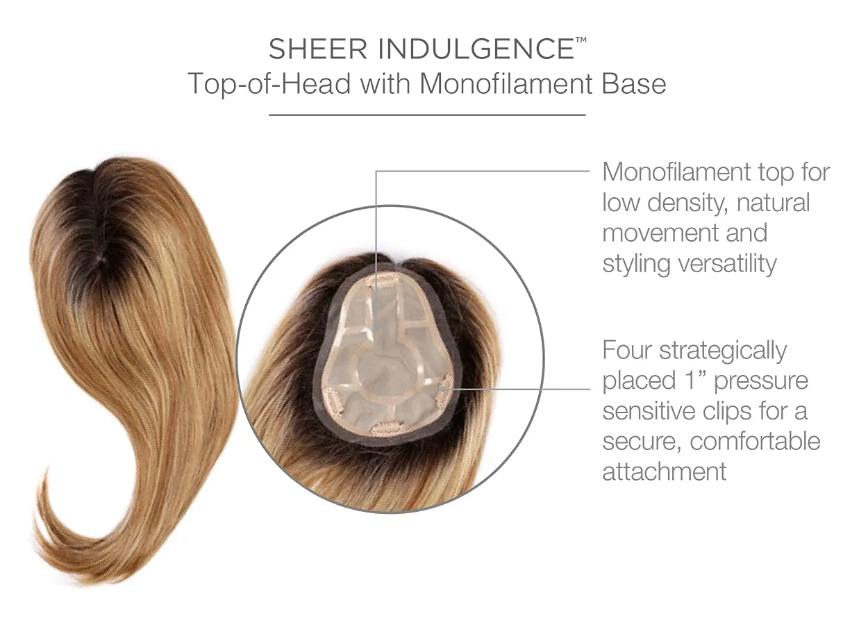 Hair u wear Go All Out Top-Of-Top 16 Inch Wig Top Piece, Average Size Cap, RL6/30 Copper Mahogany