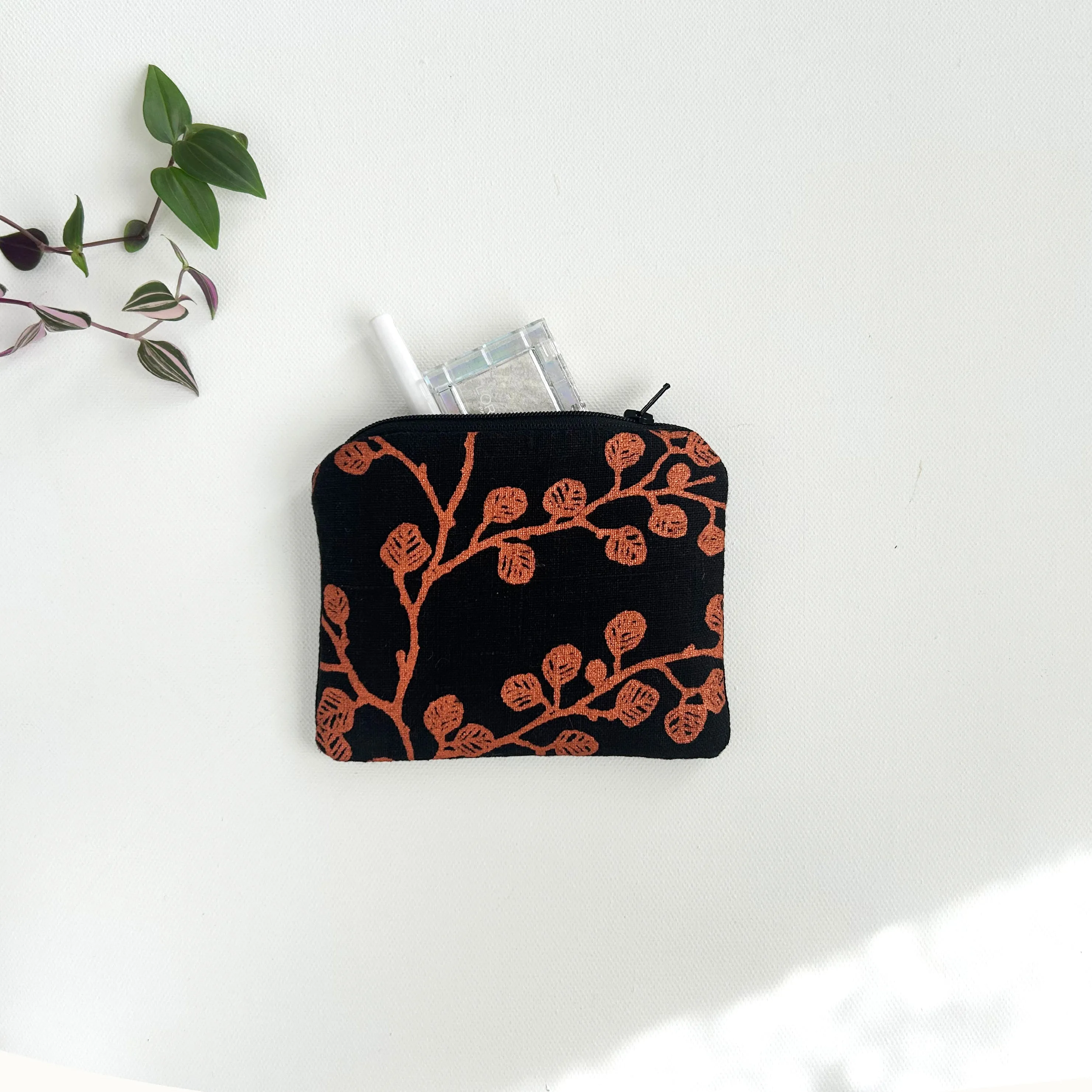 Hand printed fagus coin purse