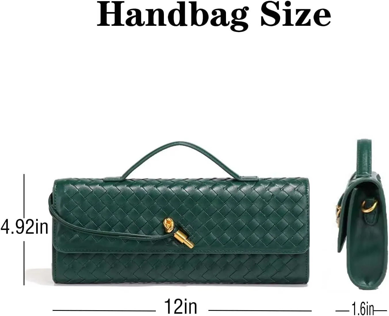 Handmade Woven Evening Bag for Women Casual Clutch Purse Leather Shoulder Handbag Fashion Crossbody Bag