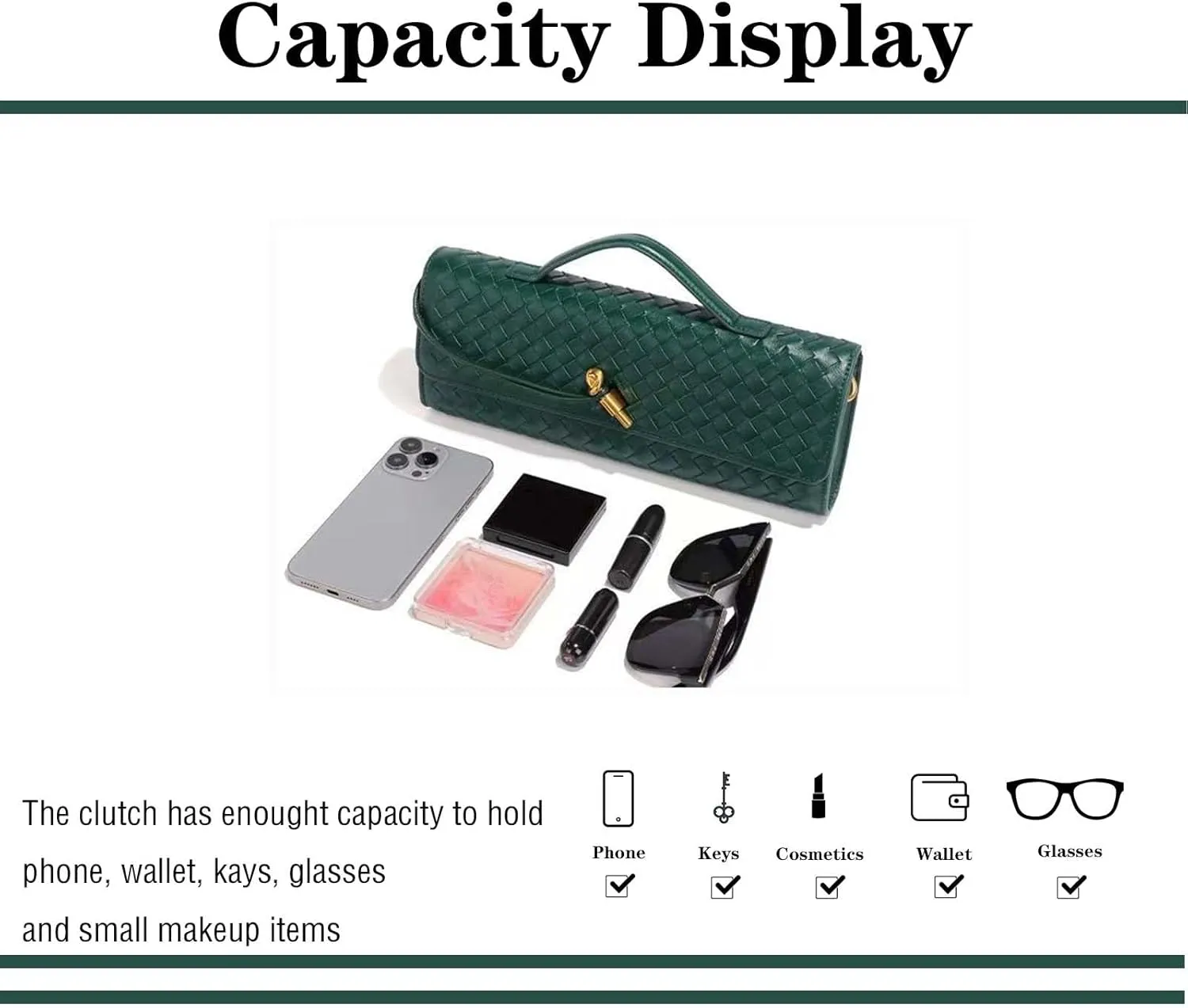 Handmade Woven Evening Bag for Women Casual Clutch Purse Leather Shoulder Handbag Fashion Crossbody Bag