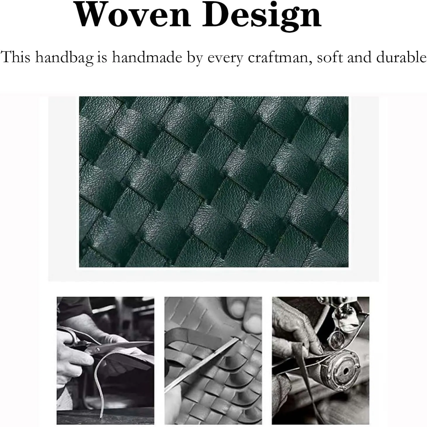 Handmade Woven Evening Bag for Women Casual Clutch Purse Leather Shoulder Handbag Fashion Crossbody Bag
