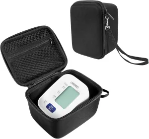 Hard Carrying Case Compatible with OMRON Blood Pressure Monitor Bronze BP5100 / Upper Arm 3 Series Home Blood Pressure Monitor,Wrist Blood Pressure Monitor Storage Organizer Bag with Handle(Case Only)
