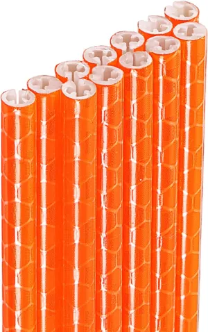 HARFINGTON 72pcs Bike Reflective Spoke Skins 0.2" Plastic Bicycle Spoke Reflectors Spoke Covers Trim Wrap Wheel 360°Visibility for Road Mountain Bike Motorcycles Decoration, Orange