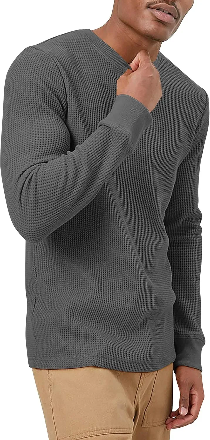 Hat and Beyond Mens Heavyweight Thermal Shirts Long Sleeve Cotton Crew Neck Cold Big Tall Tops