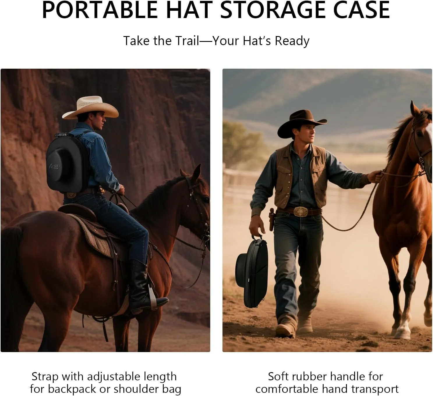 Hat Box for Travel-Crush Proof Hat Travel Case for Cowboy Hats Holder Storage Box Organizer Cap Carrier with Adjustable Carry Strap
