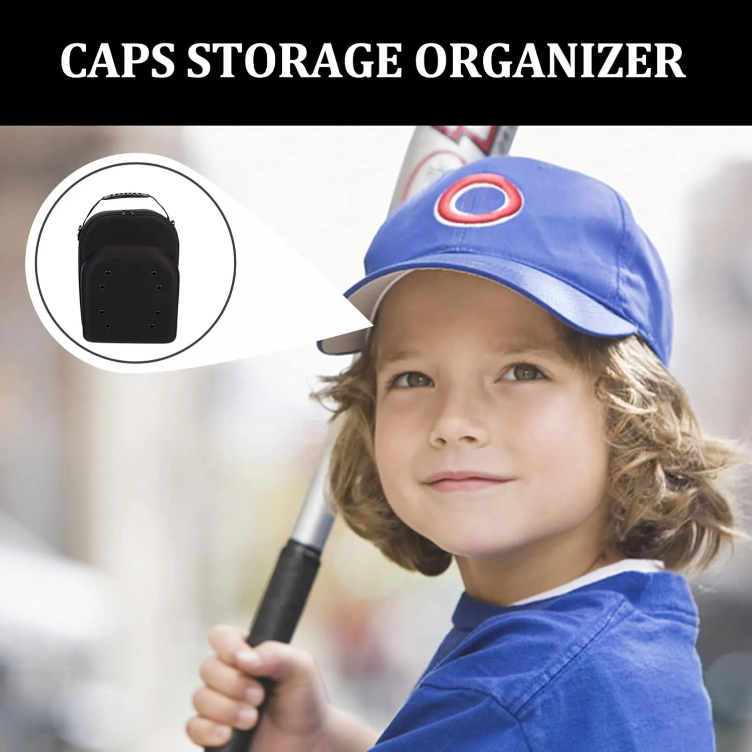 Hat Organizer Cap Organize Hat Black Travelling Caps, Bag Storage Hats Eva Bowler for Carry Carrier Shoulder Case with Handle and Back Mens Home Baseball Travel Holder Hat Rack