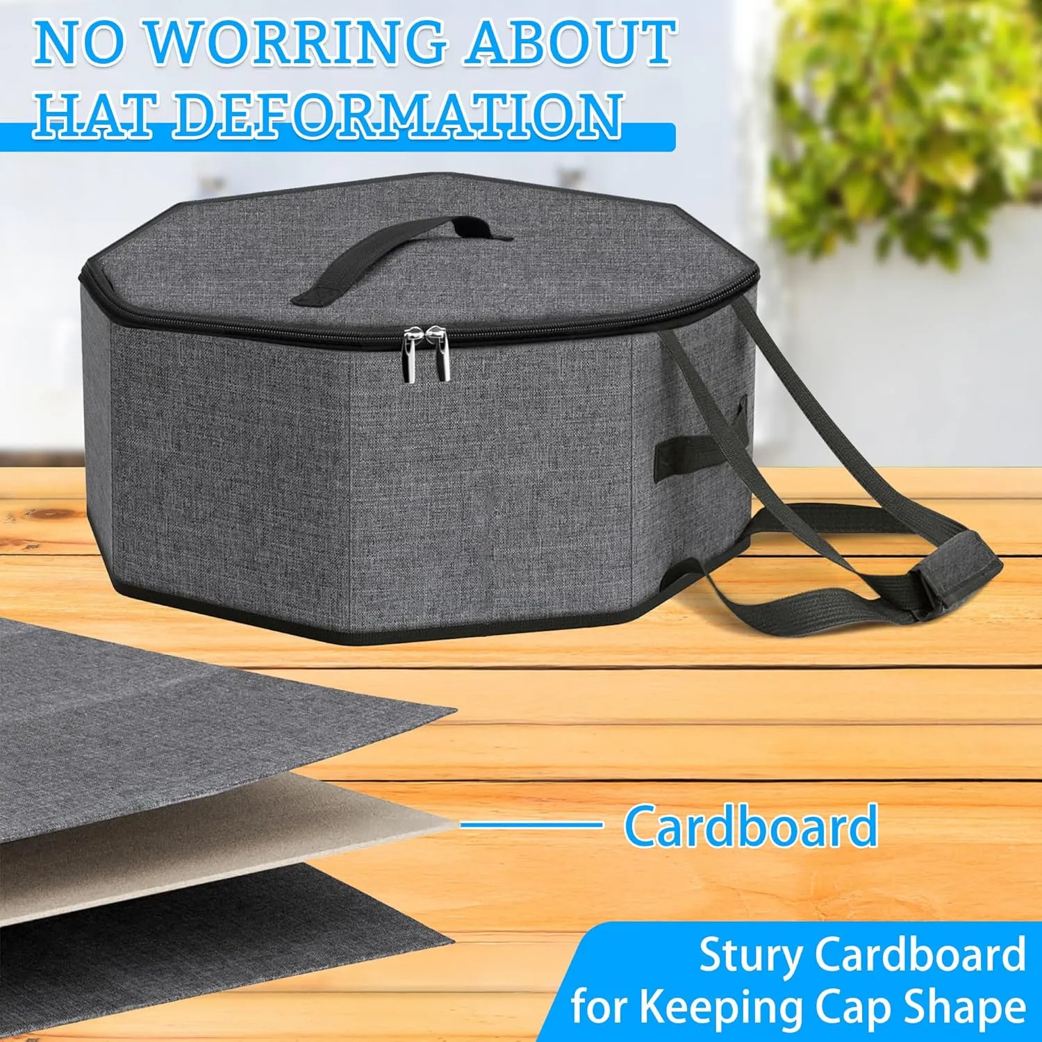 Hats Boxes for Women Storage Travel Organizer with Handles for Closet Wide Brims Hat Carrier Case with Cardboard Stuffed Animal Toy Organizer