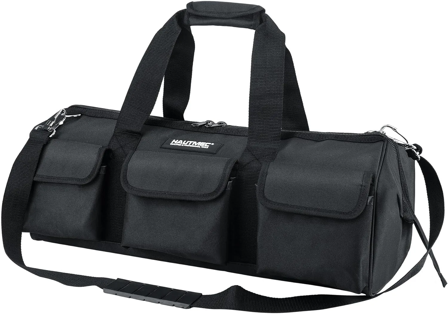 HAUTMEC 24" Contractor Heavy Duty Wide Mouth Tool Bag, All Black HT0184-TB