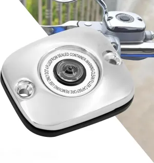 HDBUBALUS Front Brake Master Cylinder Cover Fit for Harley Touring Electra Glide Street Glide Road Glide Road King 05-07 Dyna 06-17 Softail 06-14 (Chrome)