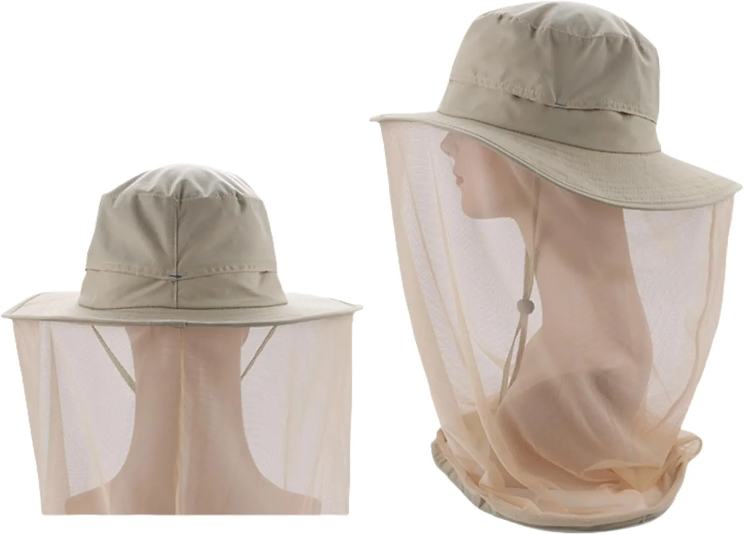 Head Net Hat Sun Hats for Men Women Safari Hat UPF 50  Sun Protection Hat with Hidden Netting for Beekeeping Hiking