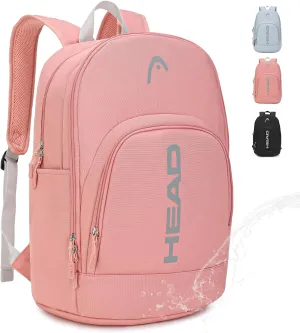 HEAD Waterproof Travel Backpack for Women & Men, Lightweight Laptop Backpack Computer Bag fits 15.6 Inch Notebook, Casual Daypack College Backpacks with 9 Pockets for Overnight/Sports Gym/Work/Fitness