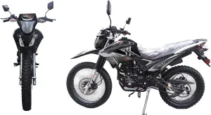 HHH Upgraded New XHawk Enduro 250cc Motorcycle RPS Dual Sports Dirtbike, 5 Speed Enduro Bike (Black) - Extra Large