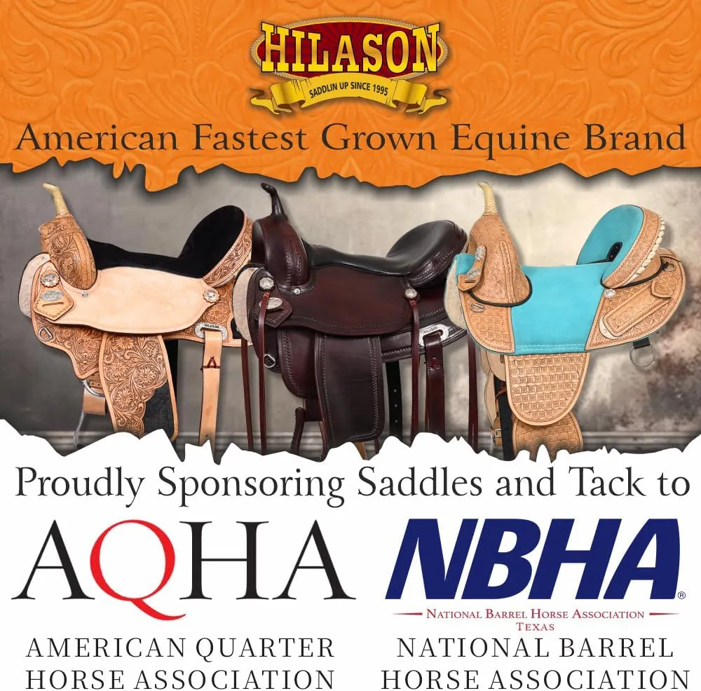 HILASON Western Horse Treeless Trail Saddle Genuine American Leather | Horse Saddle | Western Saddle | Treeless Saddle | Saddle for Horses | Horse Leather Saddle