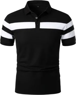 HOOD CREW Mens Short Sleeve Polo Shirts Stylish Design Summer T Shirt