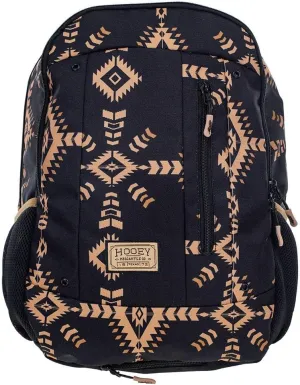 HOOEY "Rockstar 20 Liter School Hiking Backpack Rain Cover Hat Strap Laptop Sleeve Hydro Pockets (Black/Tan)