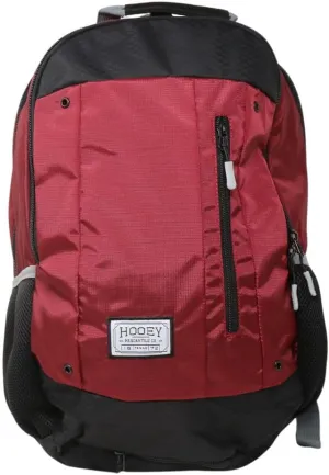 HOOEY "Rockstar 20 Liter School Hiking Backpack Rain Cover Hat Strap Laptop Sleeve Hydro Pockets (Burgundy/Black)