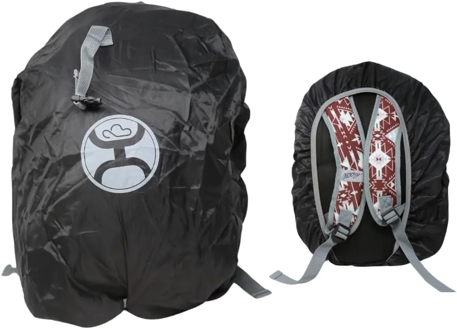 HOOEY "Rockstar 20 Liter School Hiking Backpack Rain Cover Hat Strap Laptop Sleeve Hydro Pockets (Burgundy/Black)