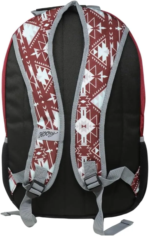 HOOEY "Rockstar 20 Liter School Hiking Backpack Rain Cover Hat Strap Laptop Sleeve Hydro Pockets (Burgundy/Black)