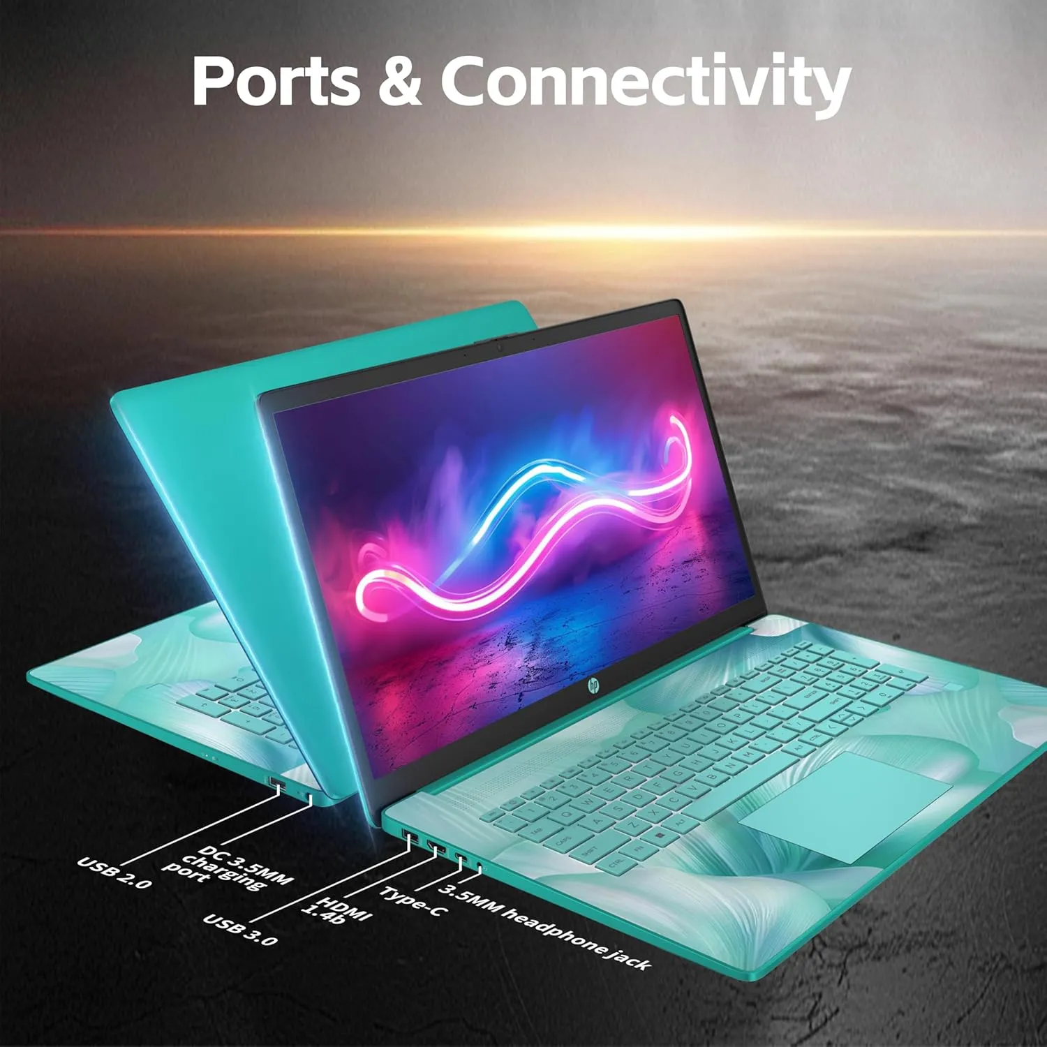 HP 17 Laptop, Intel Celeron N4120 Processor, 17.3’’ HD  Touchscreen Display, 32GB RAM,1TB SSD, Intel UHD Graphics, Backlit Keyboard, Windows 11 Home, Fatcayes Accessory, Aquamarine Sky (Renewed)