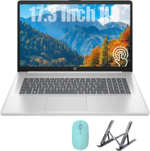 HP 17 Laptop, Intel Celeron N4120 Processor, 17.3’’ HD  Touchscreen Display, 32GB RAM,1TB SSD, Intel UHD Graphics, Backlit Keyboard, Windows 11 Home, Fatcayes Accessory, Diamond White (Renewed)