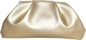 Huralona Dressy Pleated Vegan Leather Clutch Purse Bag for Women Super Chic Soft PU Evening Purse Handbag