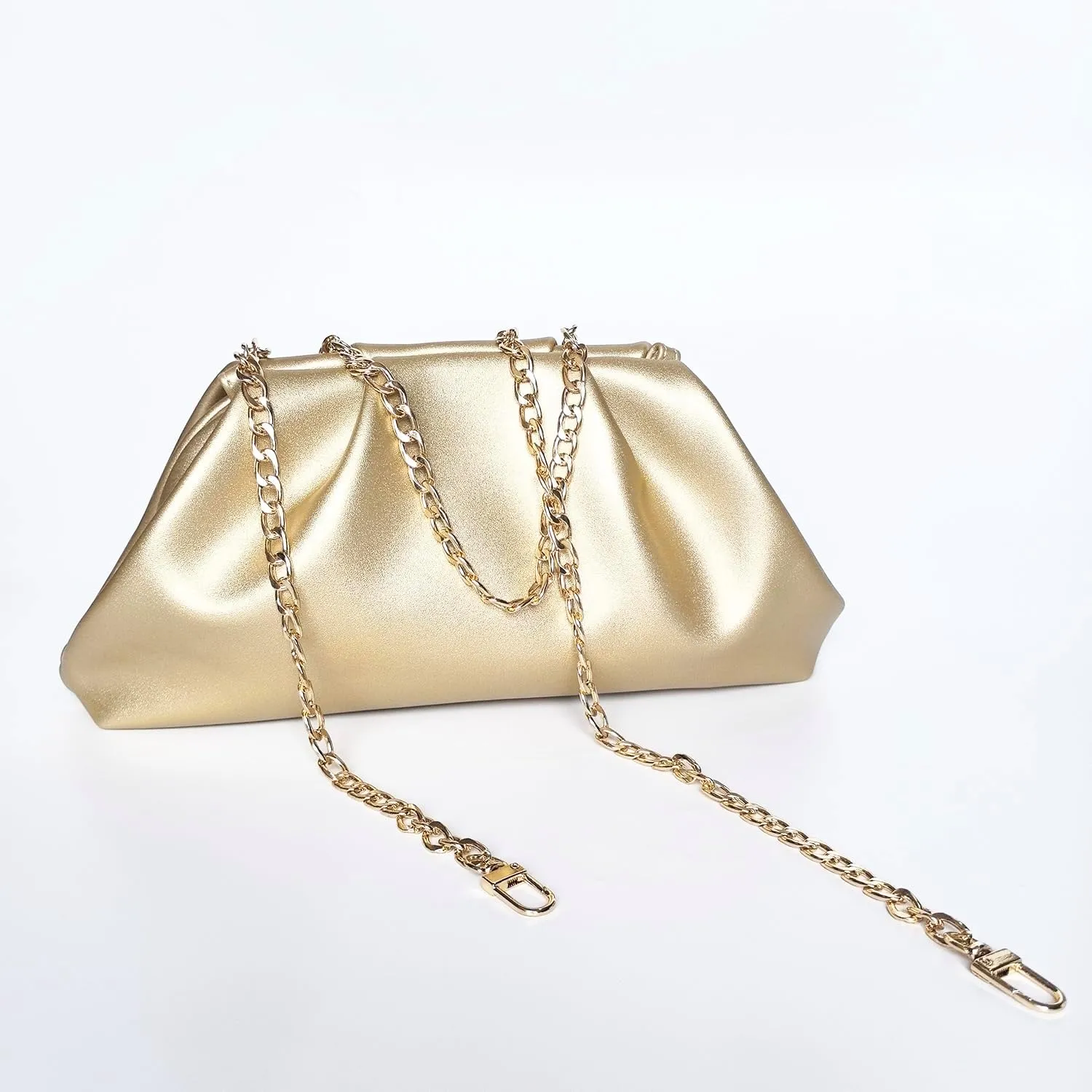 Huralona Dressy Pleated Vegan Leather Clutch Purse Bag for Women Super Chic Soft PU Evening Purse Handbag