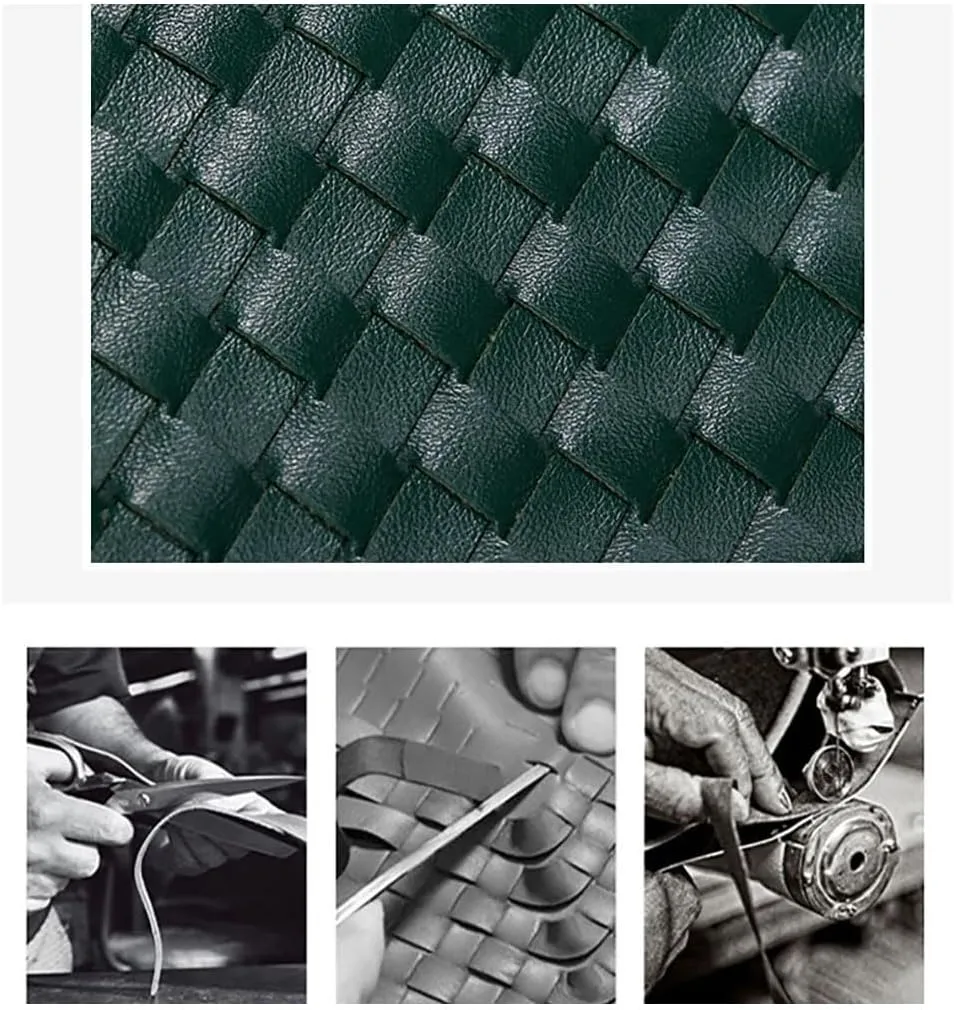 Huralona Evening Clutch Bag Woven Crossbody Handbag Square Box with Detachable Chain PU Leather Shoulder Bag for Women