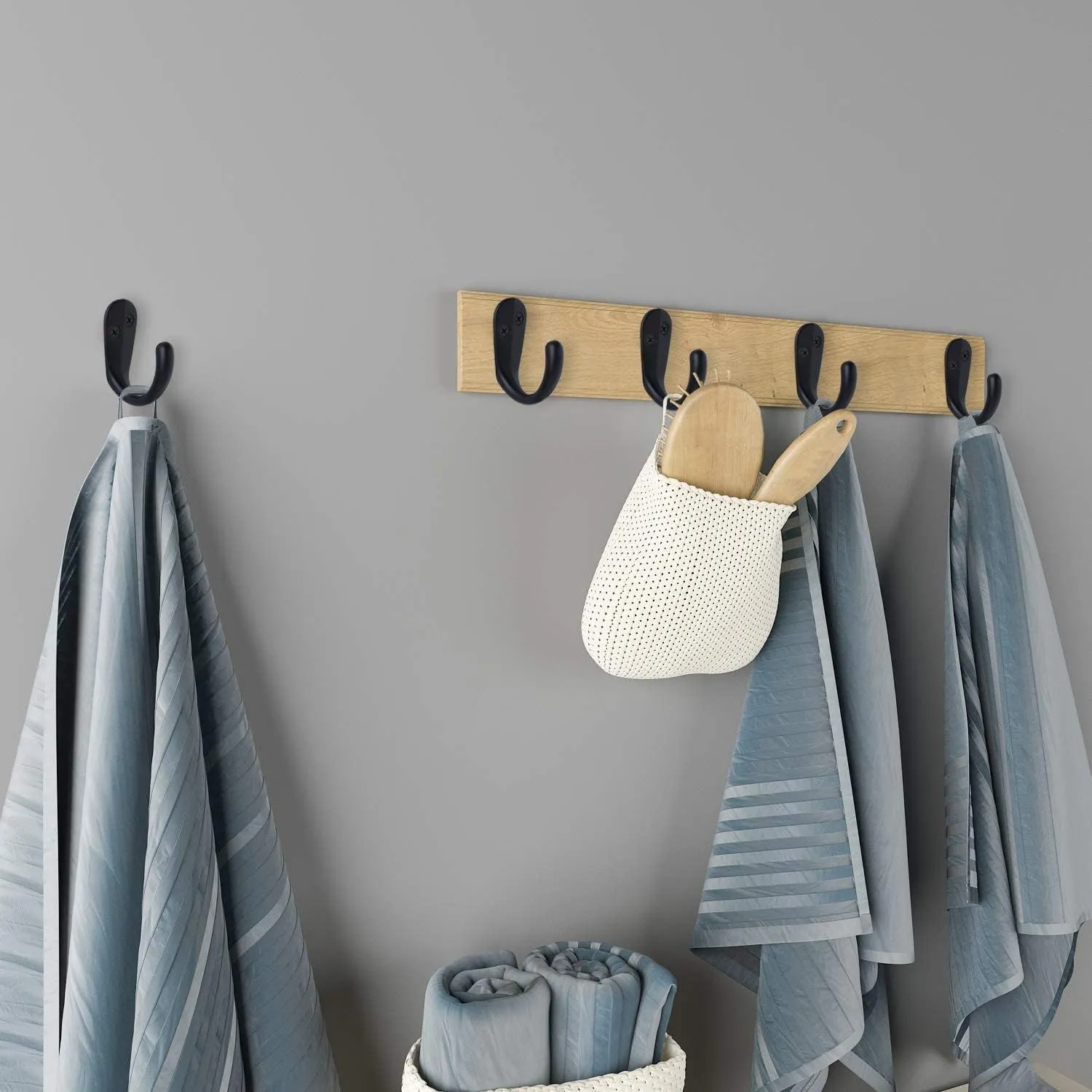 IBosins 50PCS Coat Hooks Wall Mounted Single Prong Robe Hook for Hanging Towel Hooks with 100 Screws for Cup, Mug, Bags, Hat, Cap, Scarf, Pet leashes