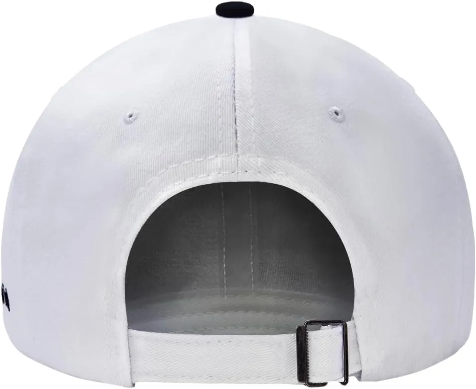 Icon Sports Officially Licensed Real Madrid Adjustable Dad Cap – White & Black Cotton Hat with Buckle for Men & Women