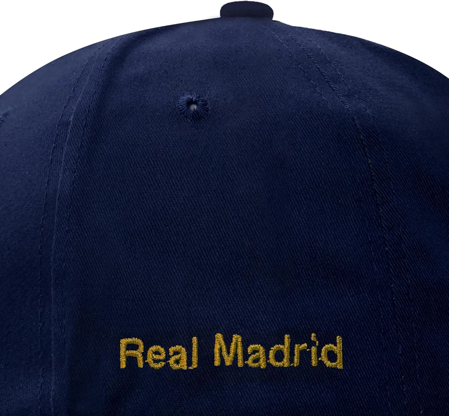 Icon Sports Officially Licensed Real Madrid Adjustable Dad Cap – White & Black Cotton Hat with Buckle for Men & Women