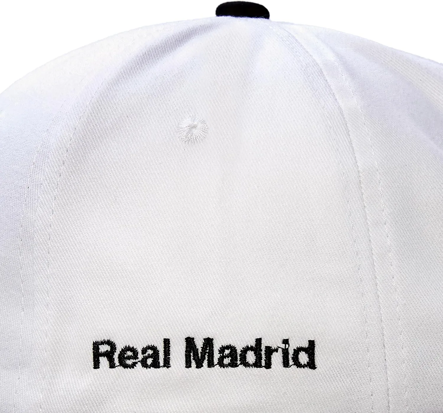 Icon Sports Officially Licensed Real Madrid Adjustable Dad Cap – White & Black Cotton Hat with Buckle for Men & Women