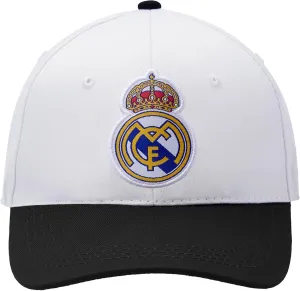 Icon Sports Officially Licensed Real Madrid Adjustable Dad Cap – White & Black Cotton Hat with Buckle for Men & Women